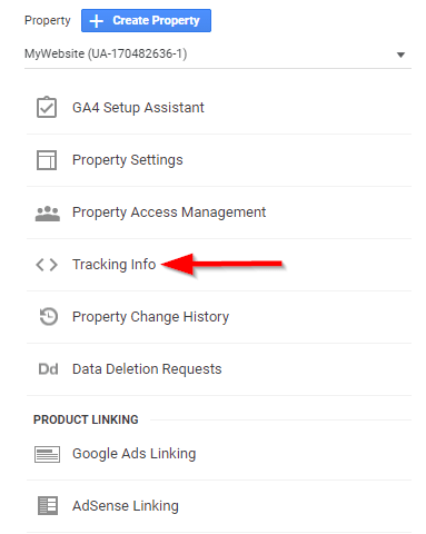 Google Analytics Tracking Info